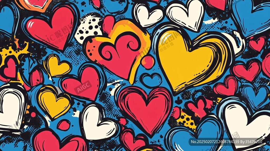 爱心涂鸦图案