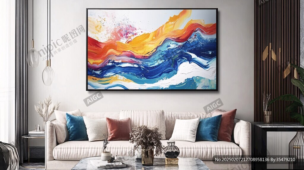 彩色创意海洋流体画