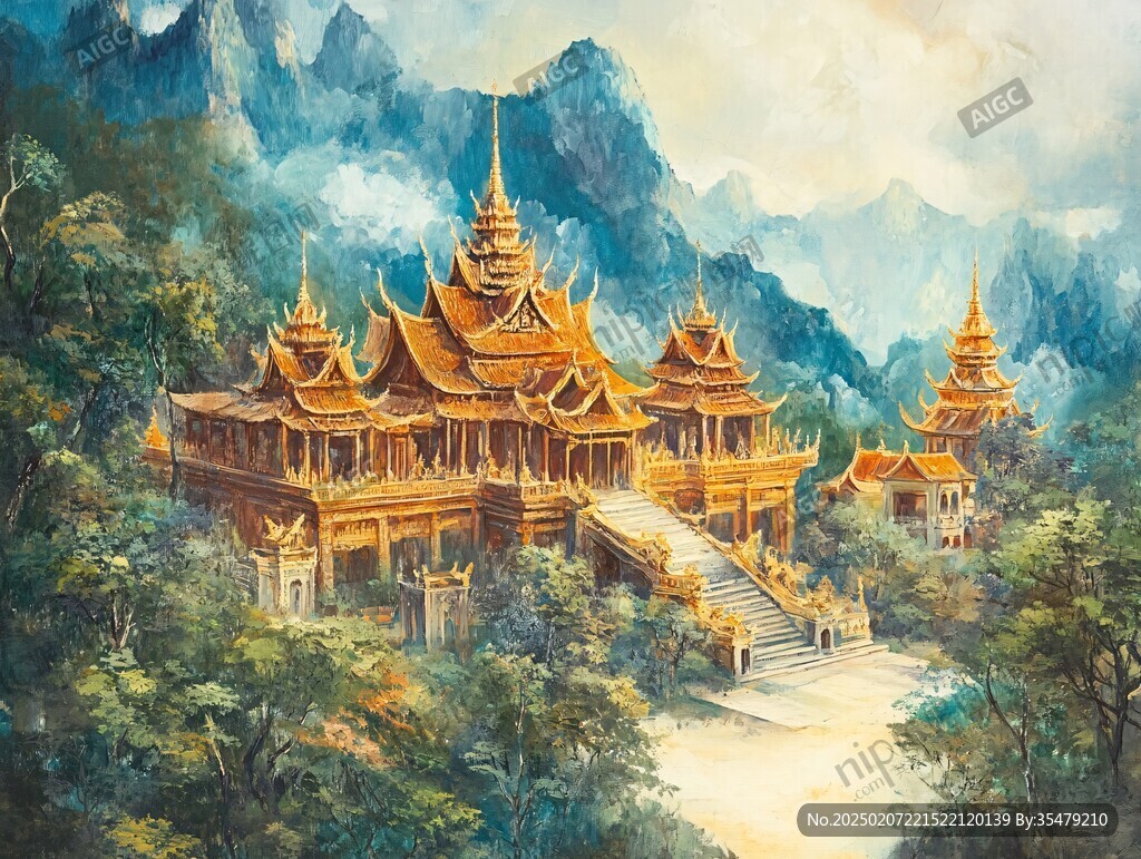 北欧美式天宫风景画