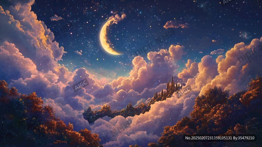 梦幻夜晚立体画