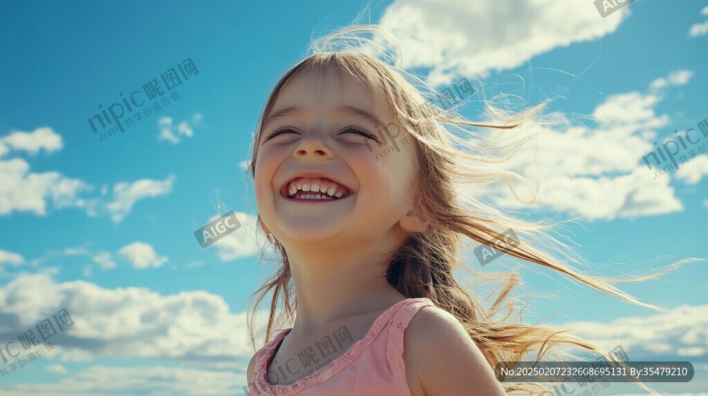 怡然自得的小女孩壁纸