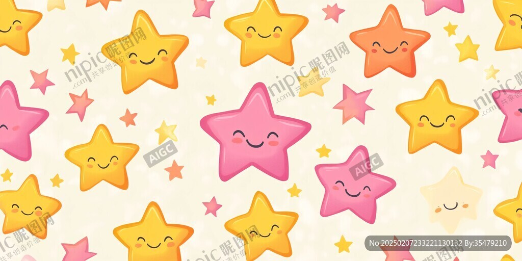 壁纸儿童卡通幻彩星星