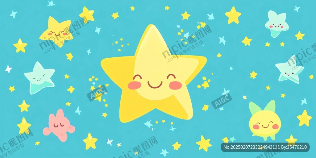 壁纸儿童卡通幻彩星星