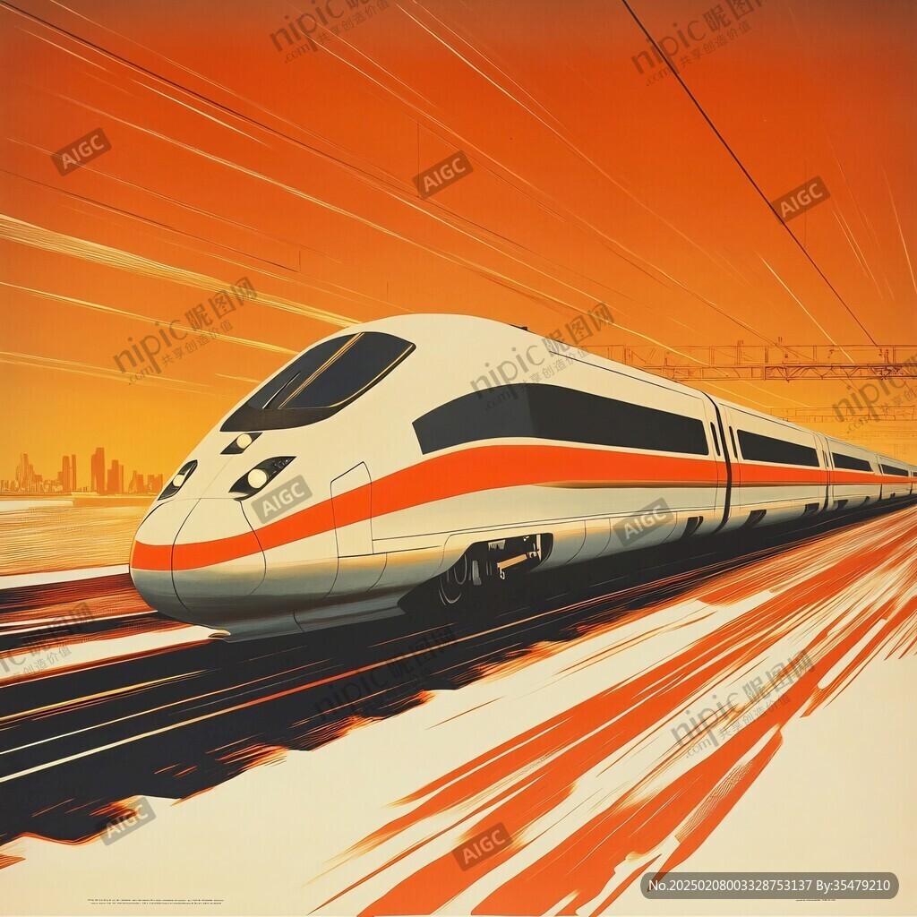 高铁试运行背景海报