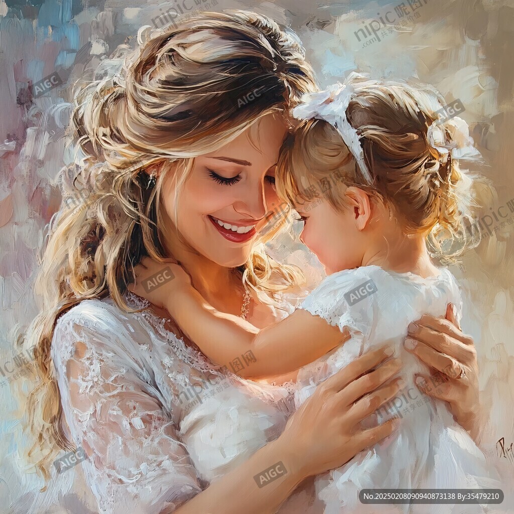 母亲节油画母亲节手绘