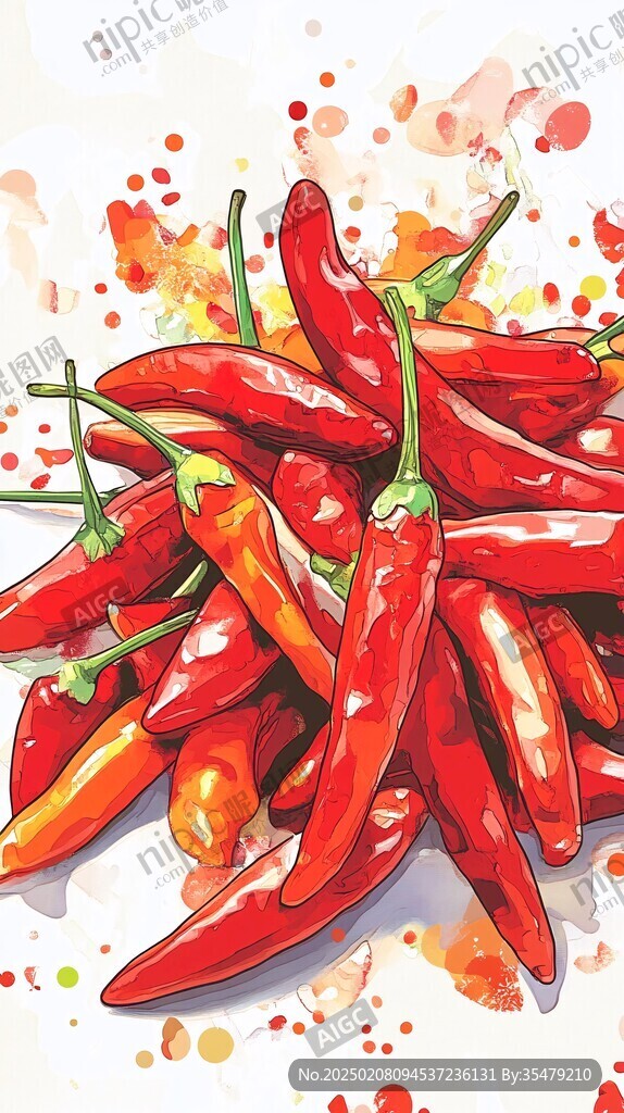 辣椒插画场景图