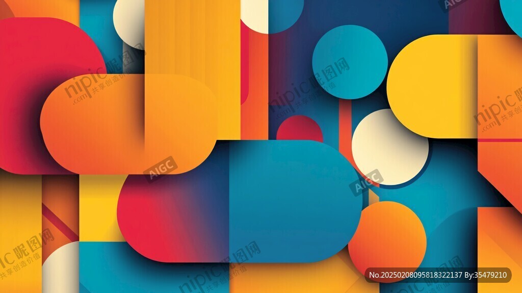 炫彩撞色立体质感背景