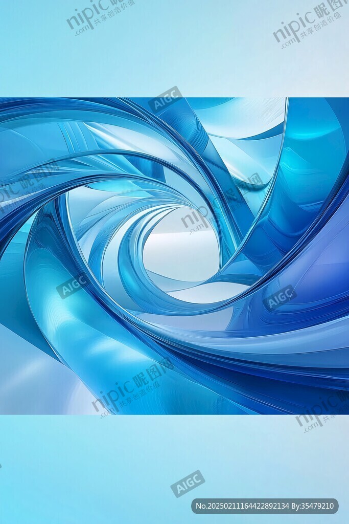 蓝色弯曲唯美科技