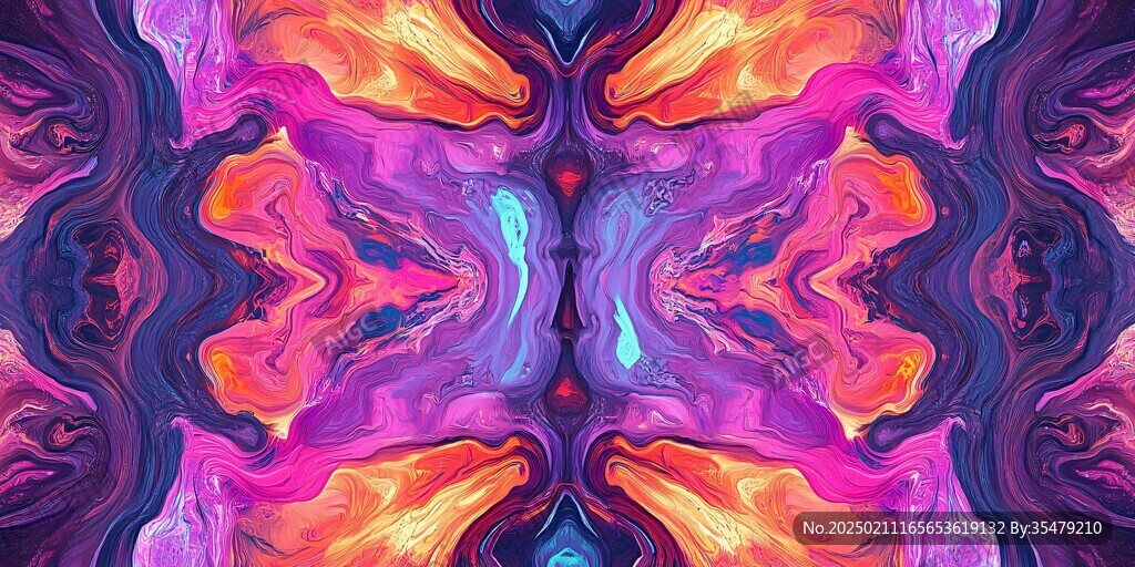 肌理彩色流体背景墙