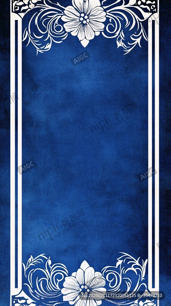 欧式花纹蓝色背板