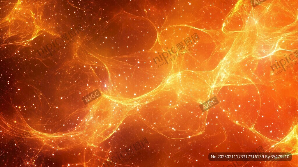 科技感十足的橙色光晕背景图片