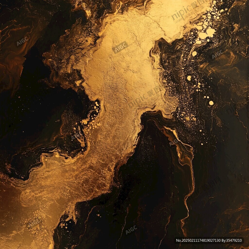 黄金流体艺术画