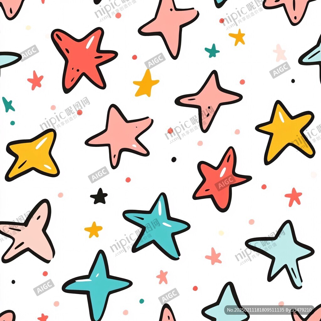 壁纸儿童卡通幻彩星星