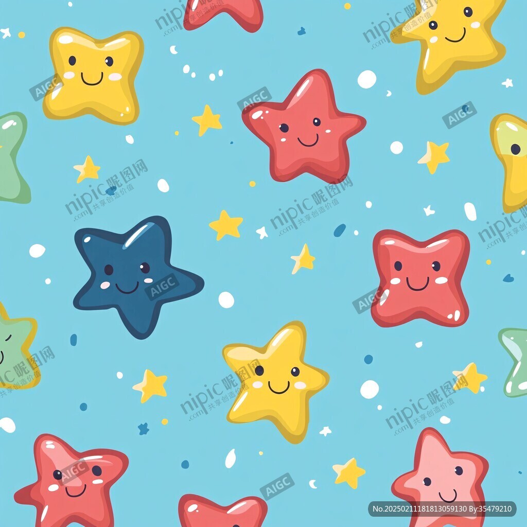 壁纸儿童卡通幻彩星星