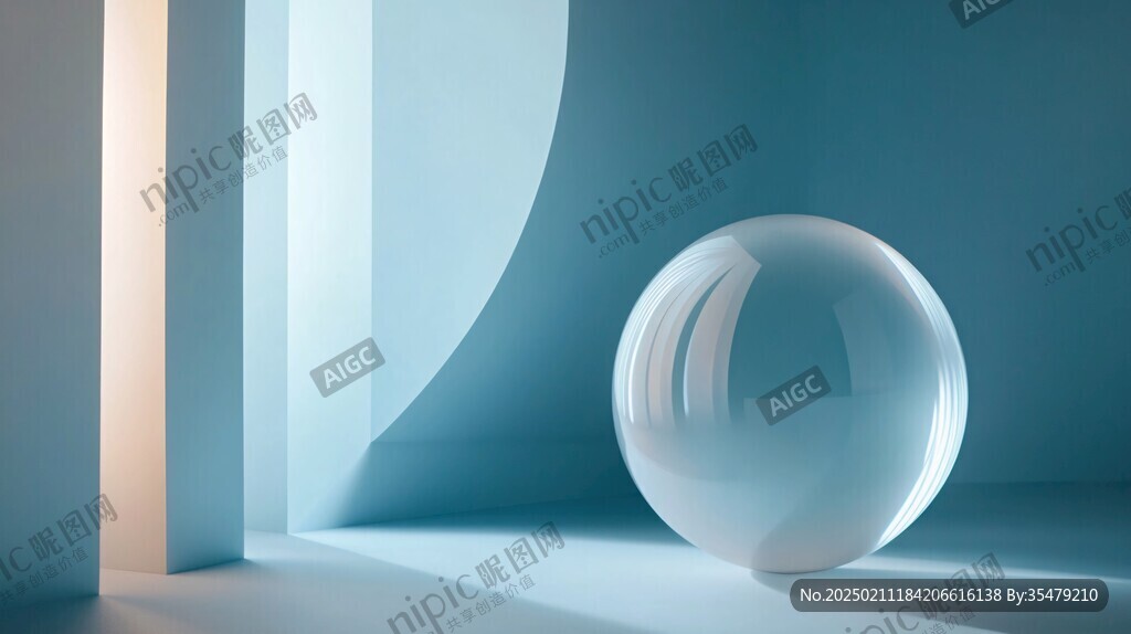 淡蓝色浅蓝色酷炫圆球