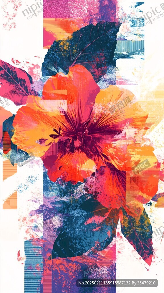 高端抽象花卉色块