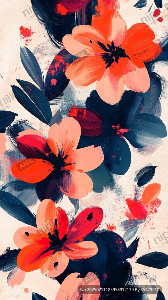 高端抽象花卉色块