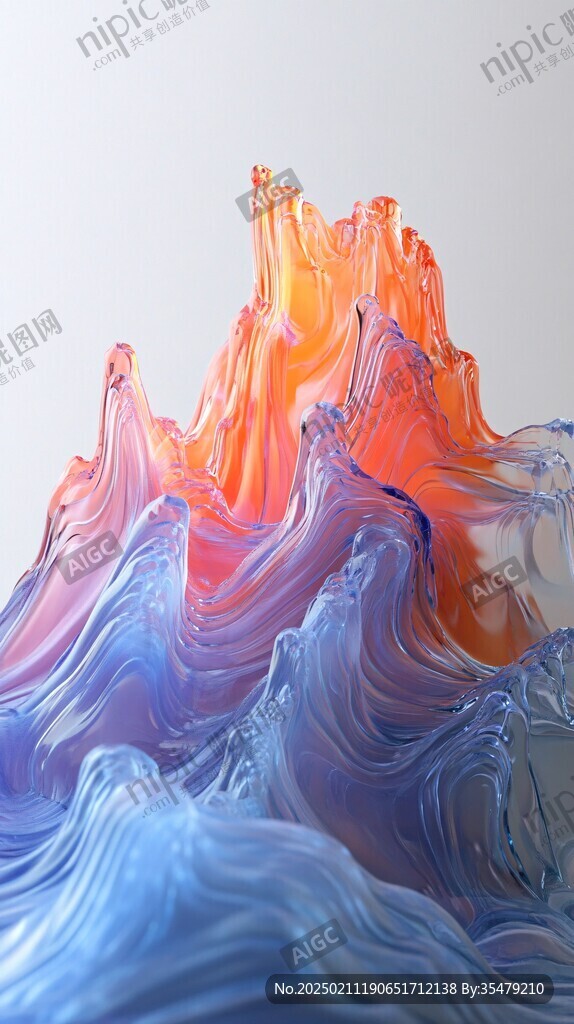 彩色创意海洋流体画