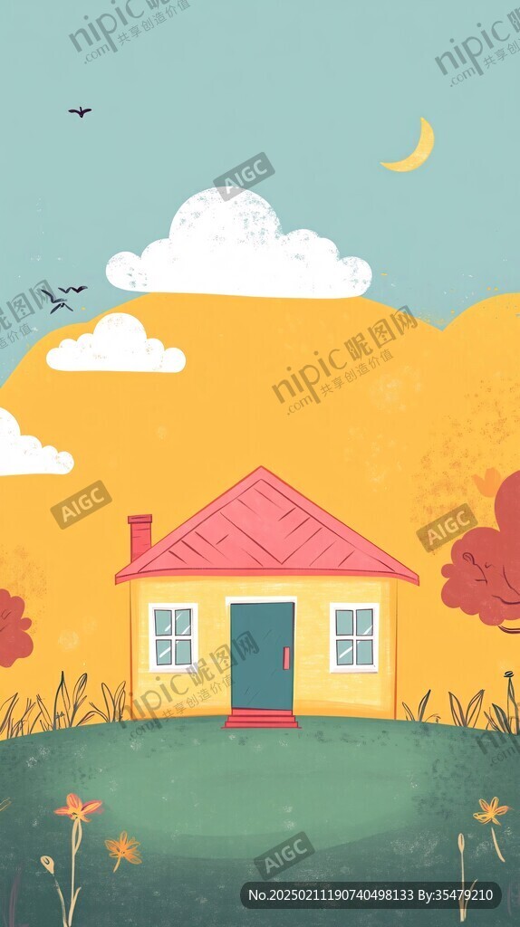 秋天插画秋高气爽