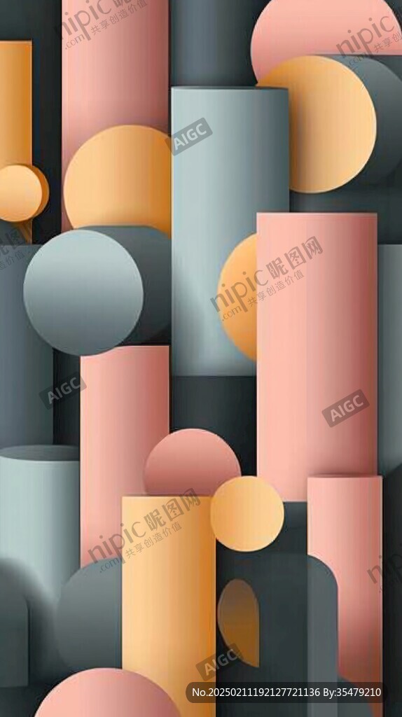 炫彩撞色立体质感背景