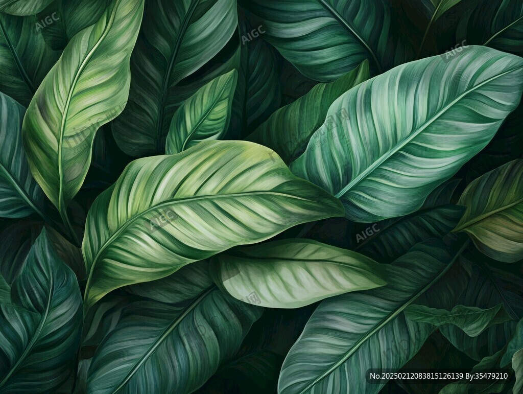 高清绿叶背景图片