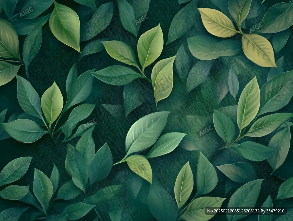 高清绿叶背景图片