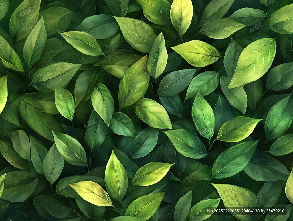高清绿叶背景图片