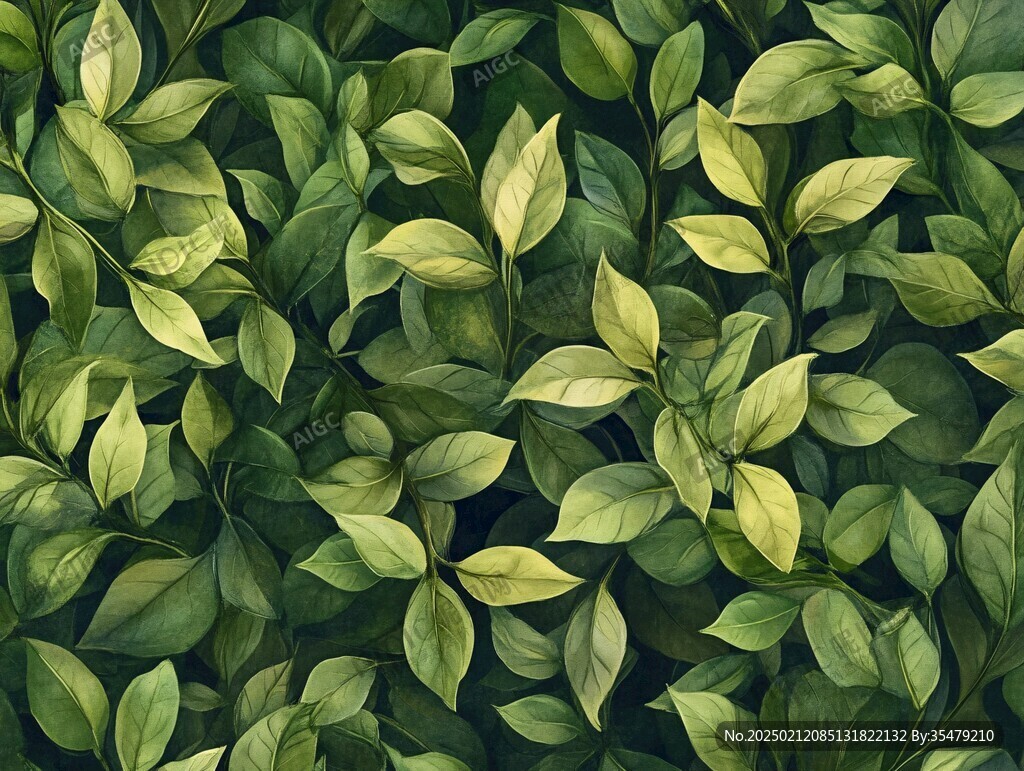 高清绿叶背景图片