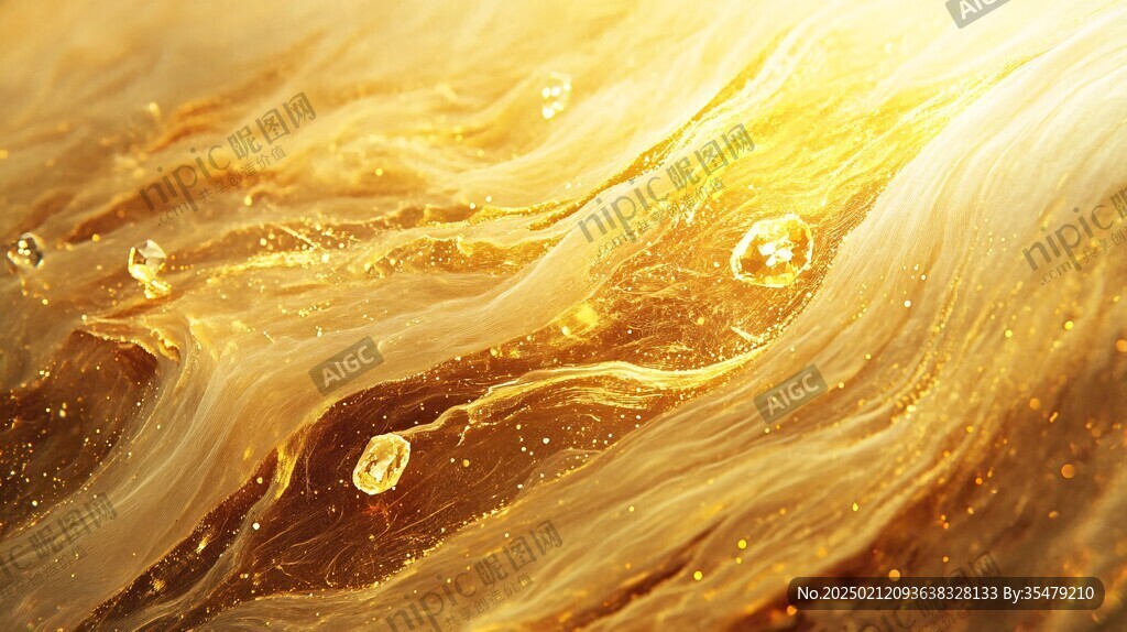 黄金流体艺术画