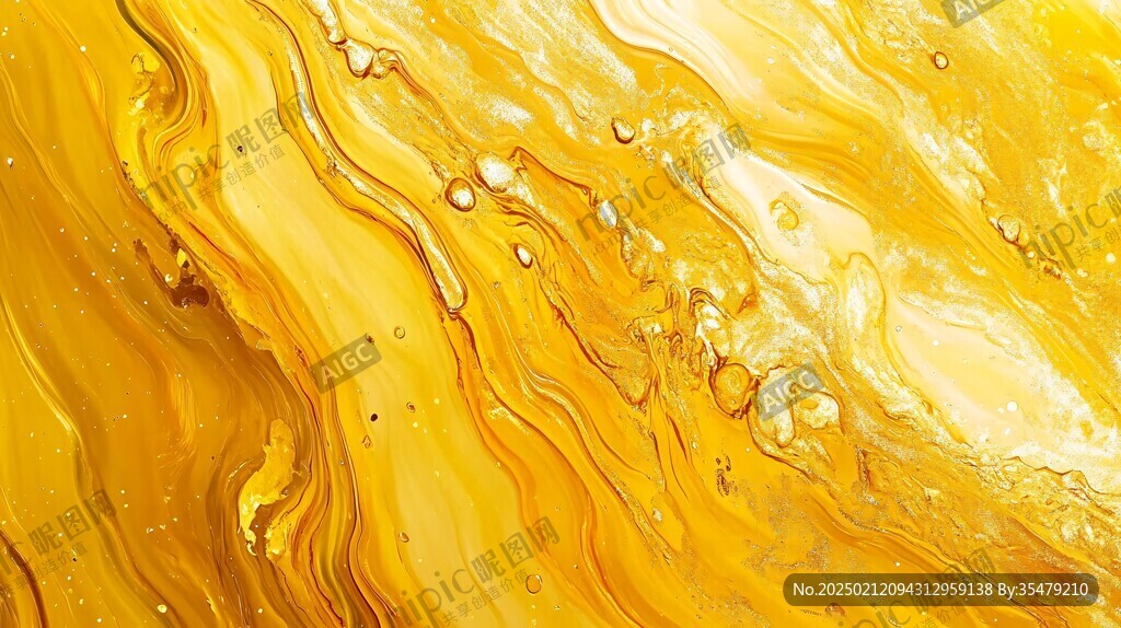黄金流体艺术画