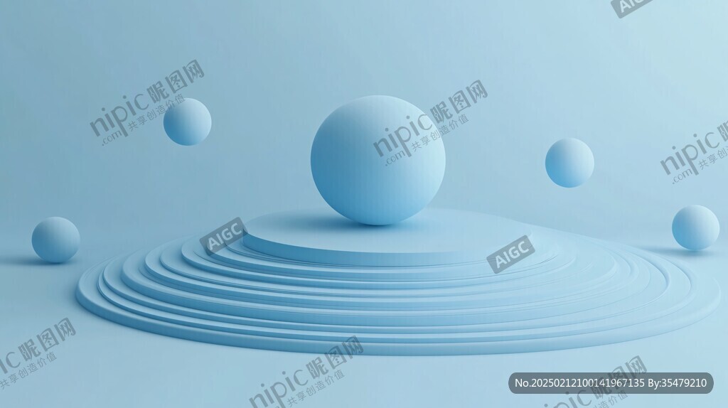 淡蓝色浅蓝色酷炫圆球