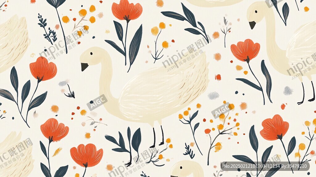 卡通印花花卉壁纸