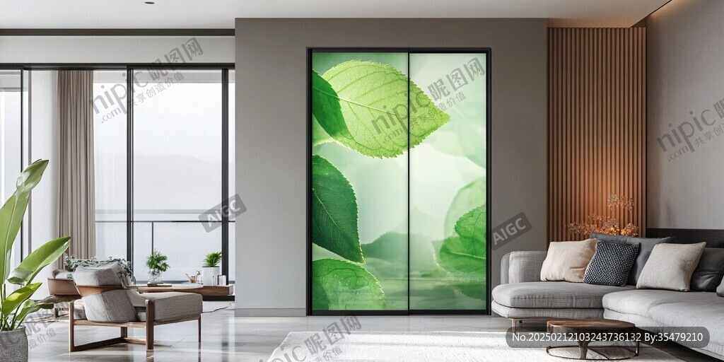 大气客厅落地门窗场景