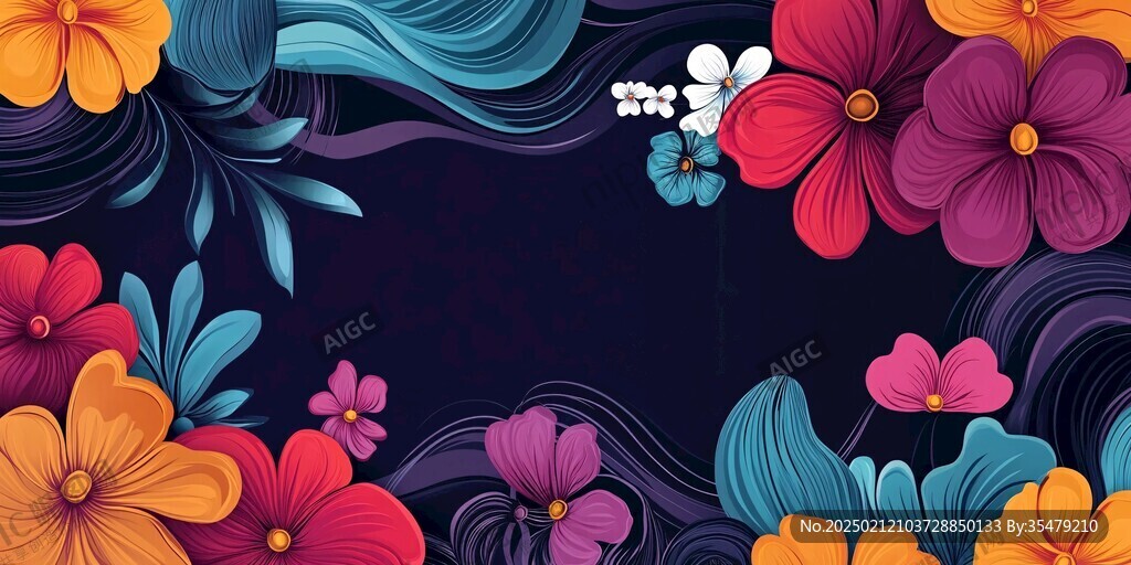 花卉背景板设计