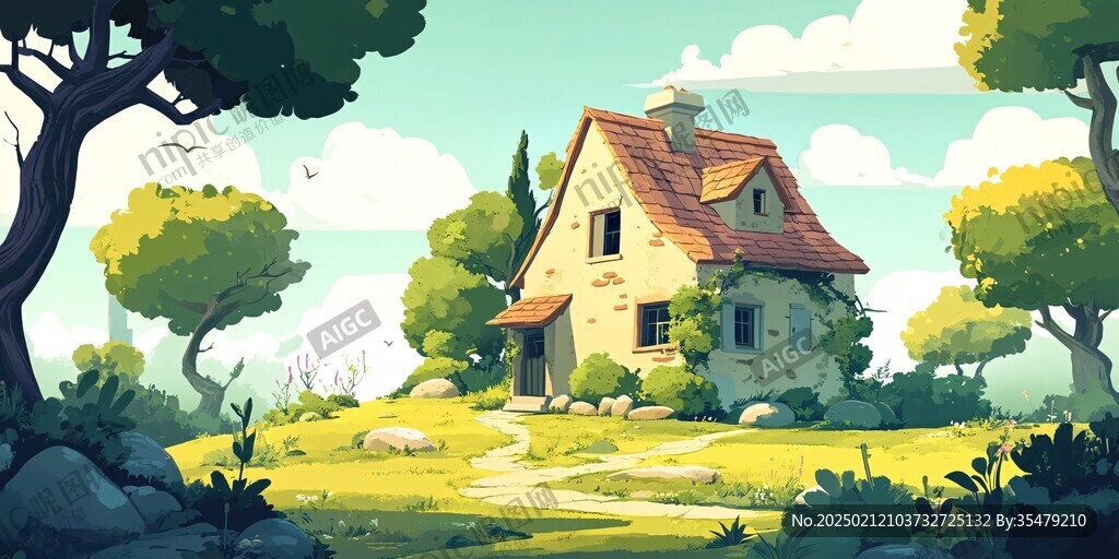 乡村场景插画