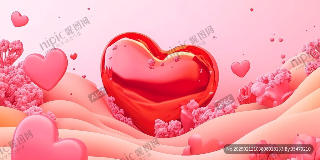 心动浪漫氛围背景