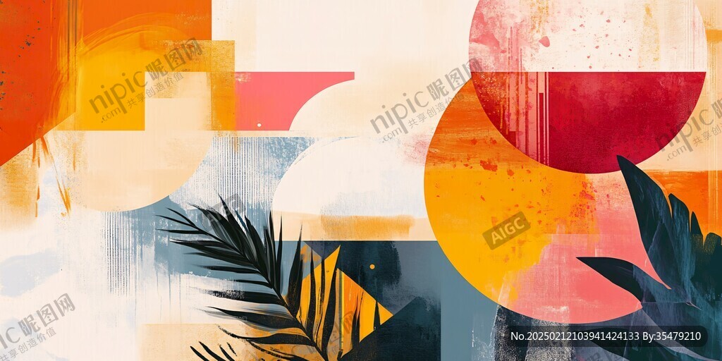 结合色块水墨元素