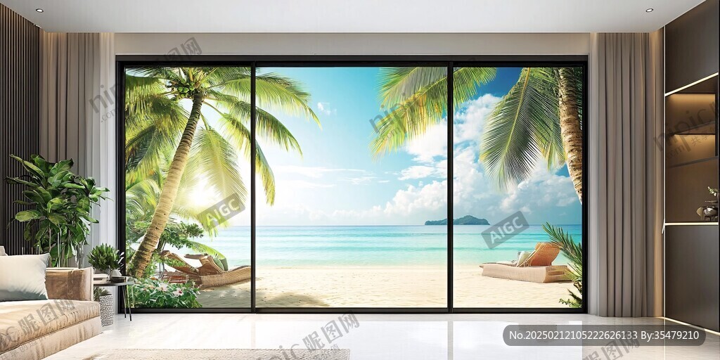 大气客厅落地门窗场景