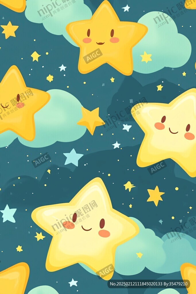 壁纸儿童卡通幻彩星星