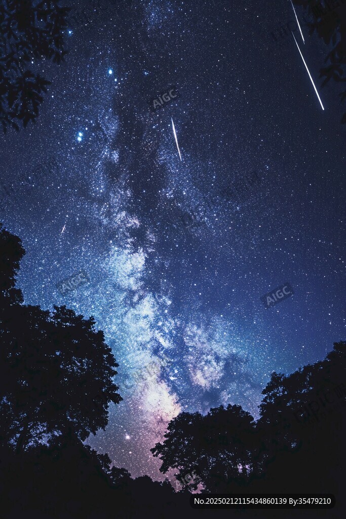 创意夜晚星点流星