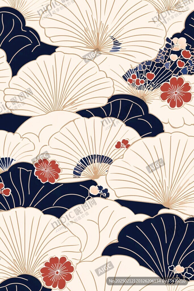 浮世绘家纺花纹