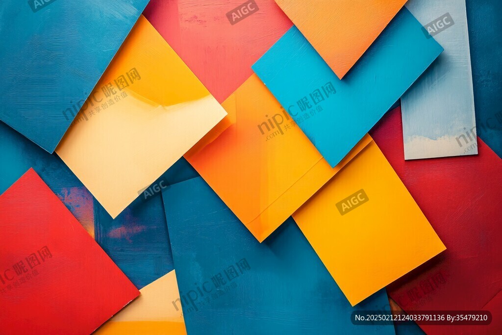 炫彩撞色立体质感背景