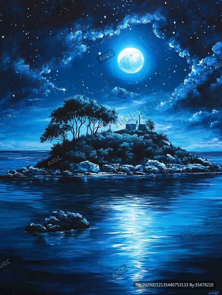 梦幻夜晚立体画