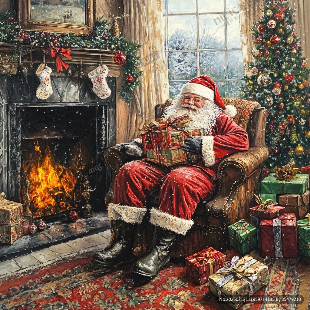 圣诞节油画