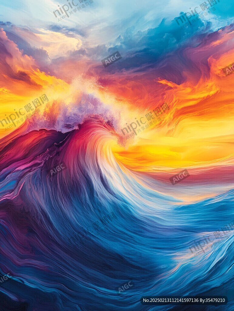 彩色创意海洋流体画