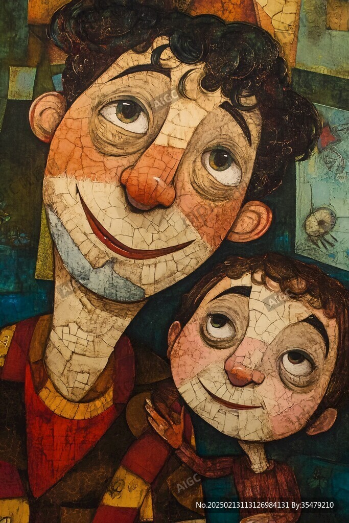 卡通人物现代油画