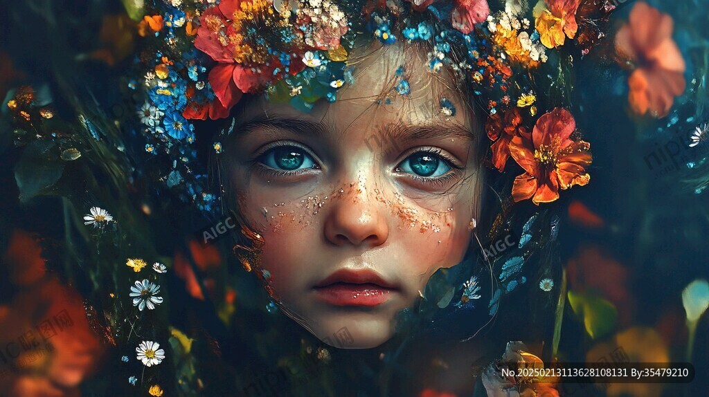 怡然自得的小女孩壁纸