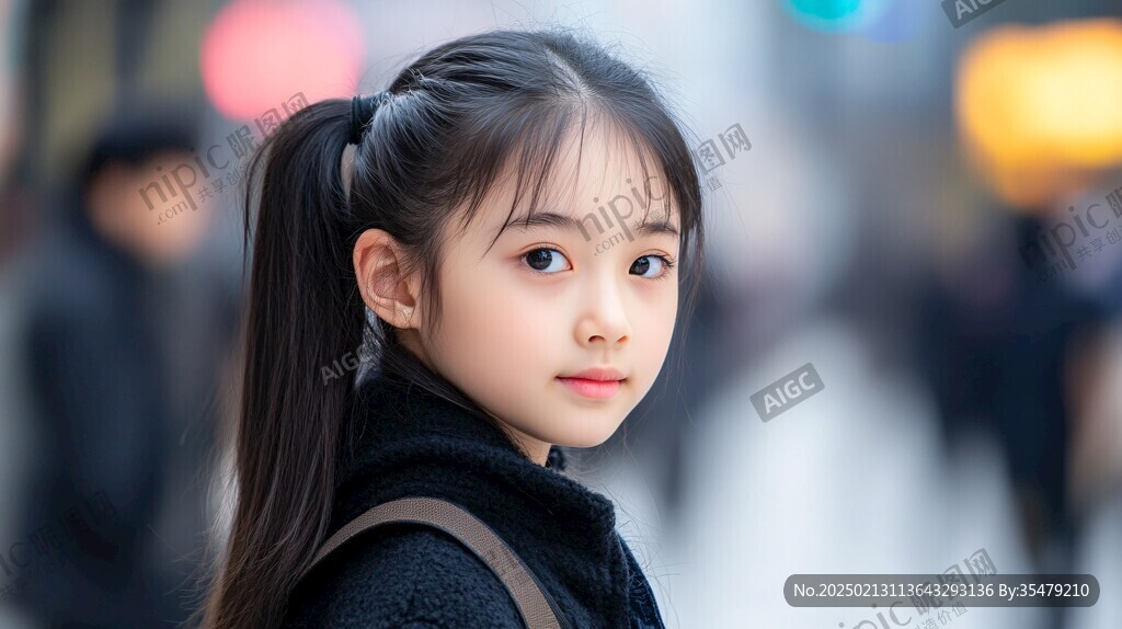 怡然自得的小女孩壁纸