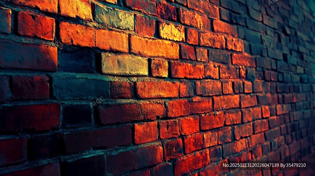 暗红调砖砌墙