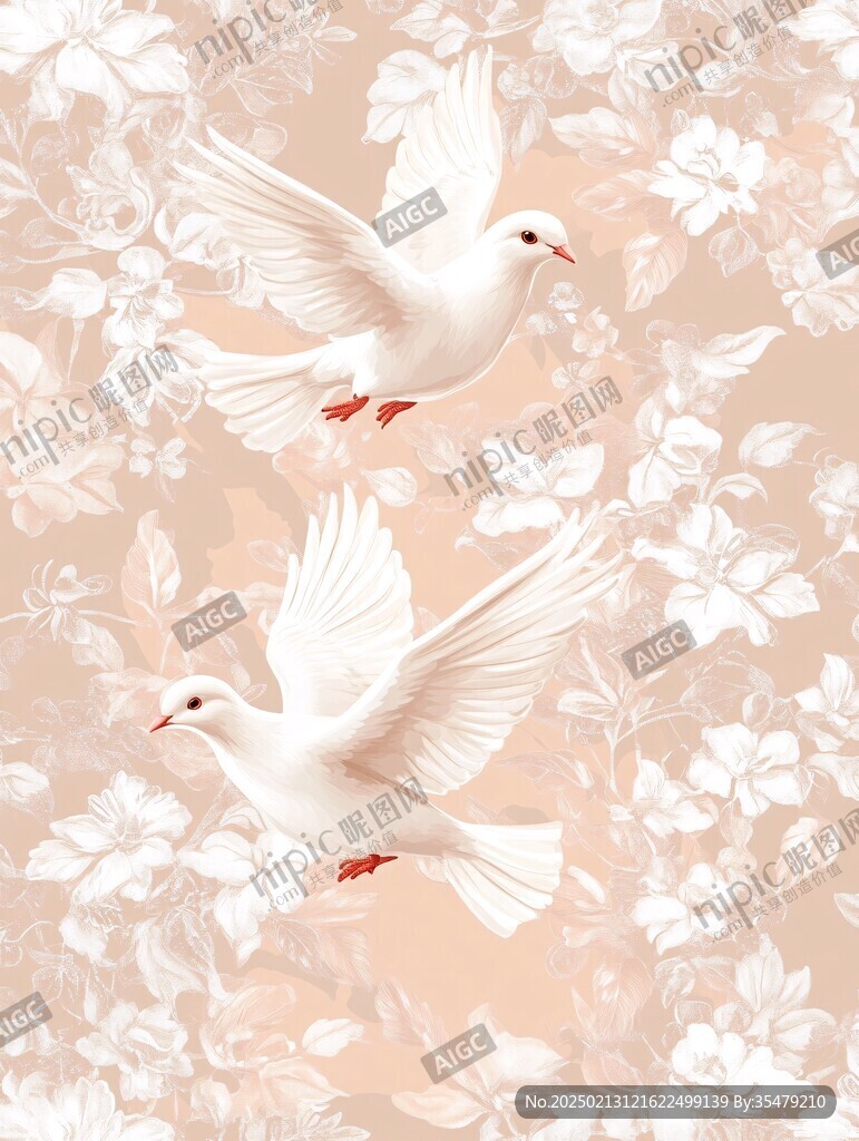 卡通小白鸽四方连续图